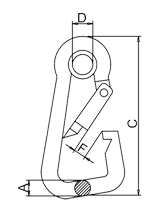 斜三角型帶環彈簧鉤標注