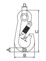 帶圈帶螺母彈簧鉤標注